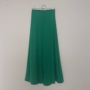Chic Green Wide Leg Women's Pants